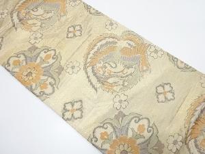 アンティーク　佐賀錦　蜀江に鳳凰・花模様織り出し袋帯（材料）